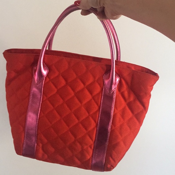 MZ Wallace 💕 vintage 💕 Bright Orange with Metallic pink handles / Made in USA - Picture 12 of 14